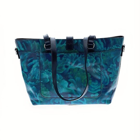 New Patricia Nash Noto Shoulder Tote Bag Deep Blue Sea - Picture 3 of 7
